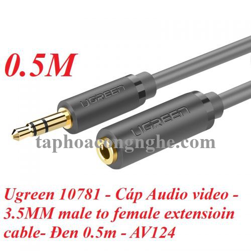 Ugreen 10781 0.5M màu Đen Cáp âm thanh 3.5mm nối dài AV124 30010781